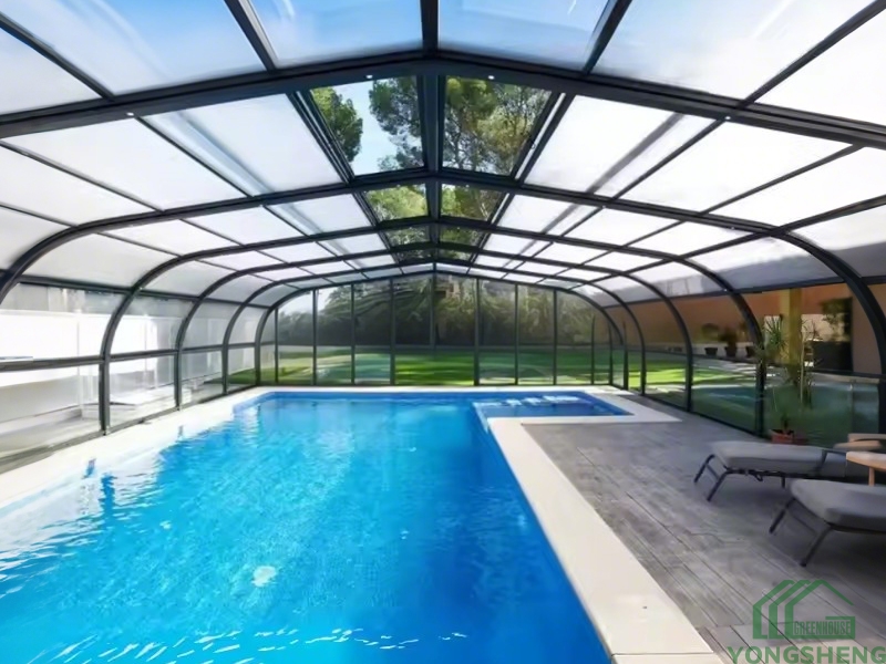 steel and glass garden greenhouse with swimming pool,glass greenhouse,greenhouse conservatory